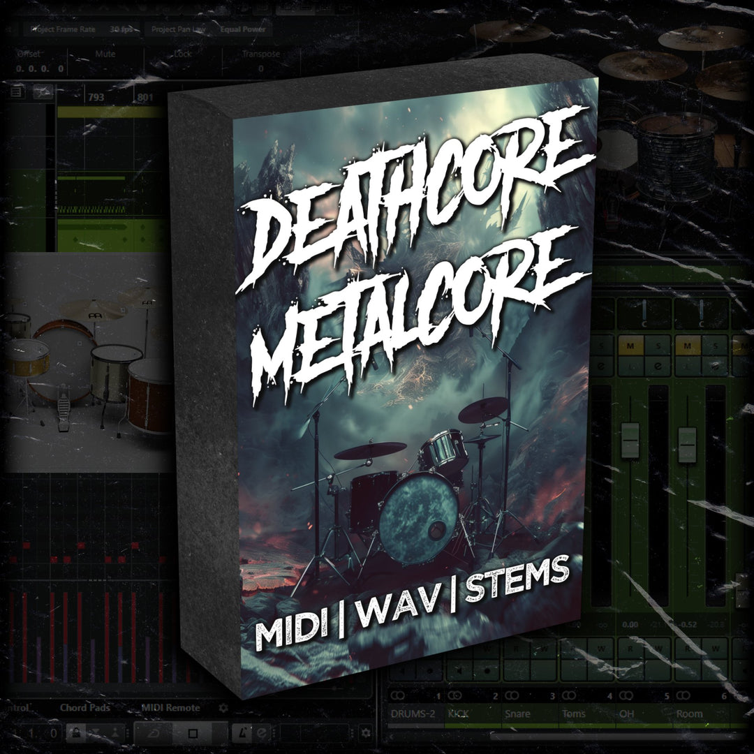 VOL 3 DEATHCORE METALCORE 10 SONG DRUM PACK - DRUMMIDI.COM