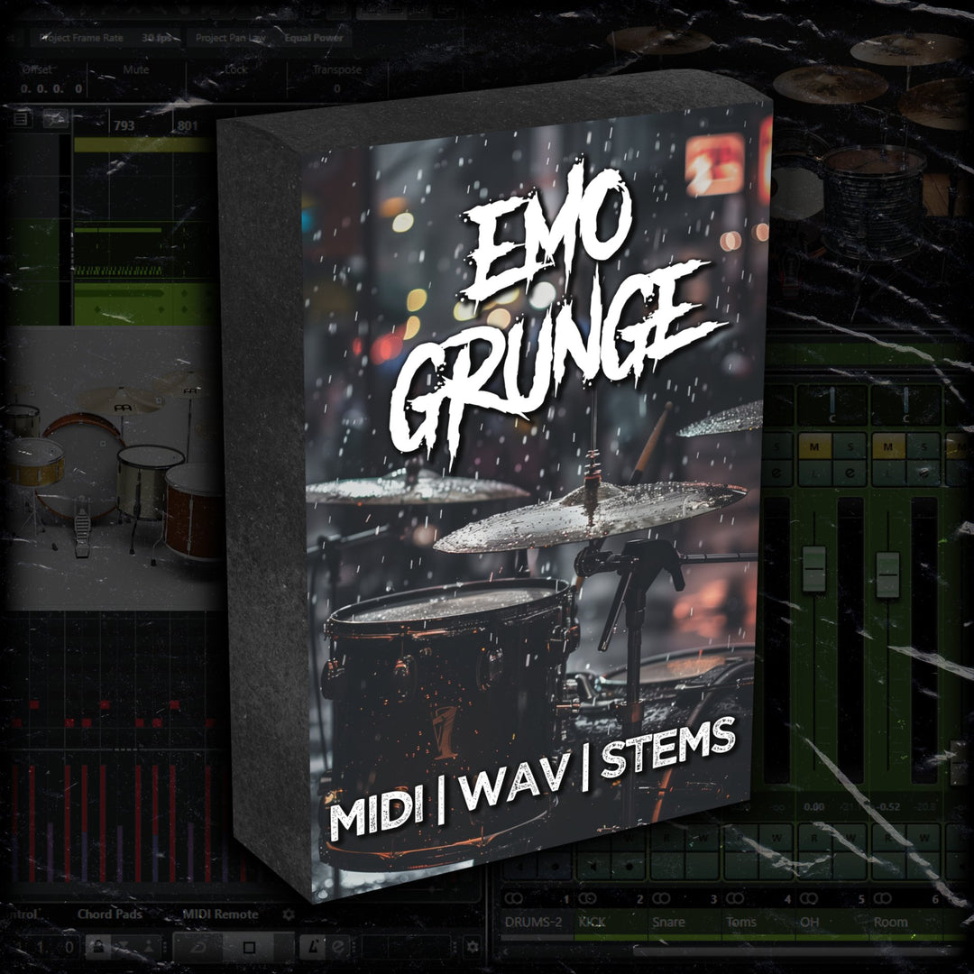 VOL 4 GRUNGE EMO 10 SONG DRUM PACK - DRUMMIDI.COM