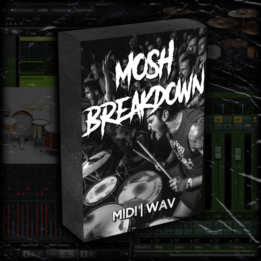VOL 8 MOSH DRUMS 100+ BREAKDOWNS - DRUMMIDI.COM